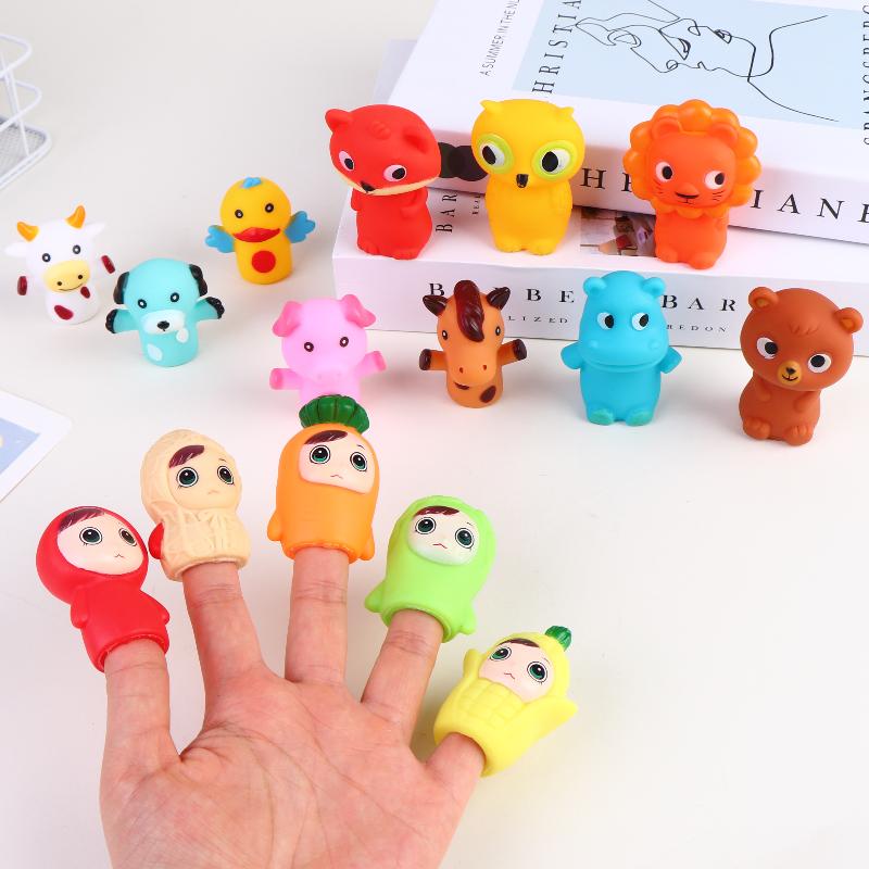 Kids Toys Entertainer - 5 Stück Fingerpuppen-Spielzeug, Cartoon-Tierpuppen, weiche PVC-Handpuppen