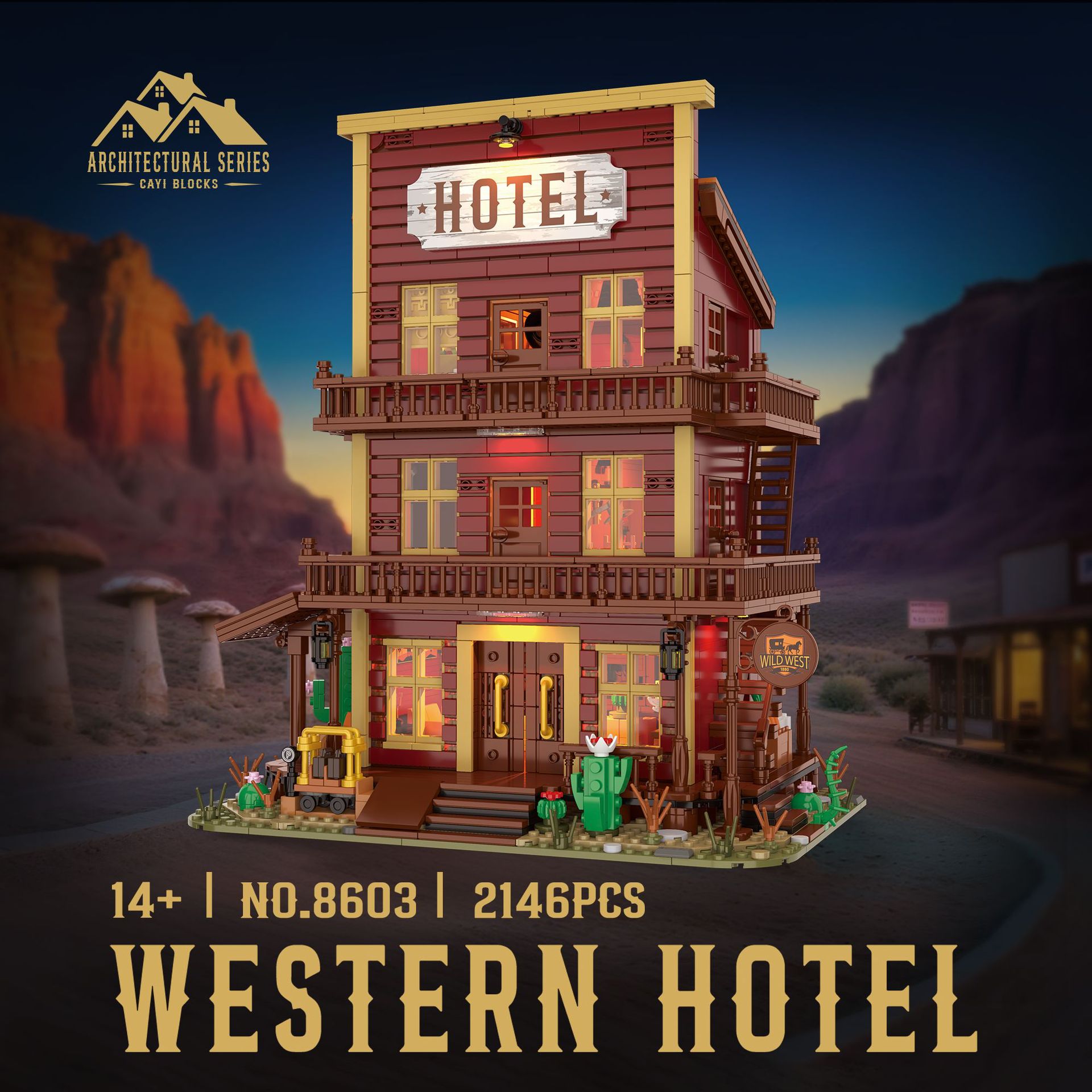 Kids Toys Exhibition - Western Hotel Cartoon Kleinteilige Bausteine DIY