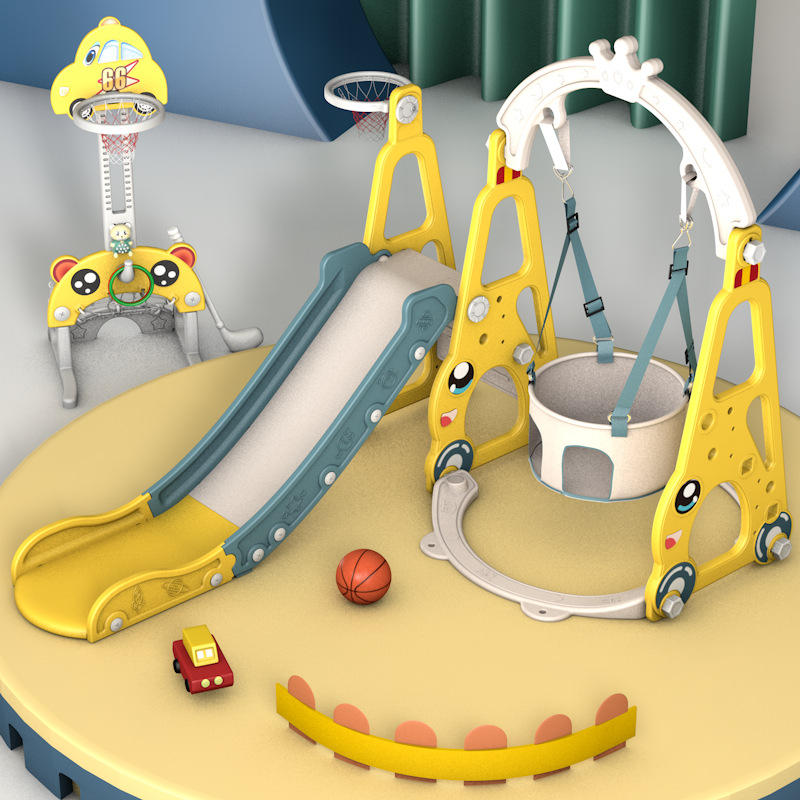 Kids Toys Entertainer - 7-in-1 Kinder-Rutsche-Schaukel-Kombination Sicheres Langlebiges Mini-Indoor-Spielset Tragbares