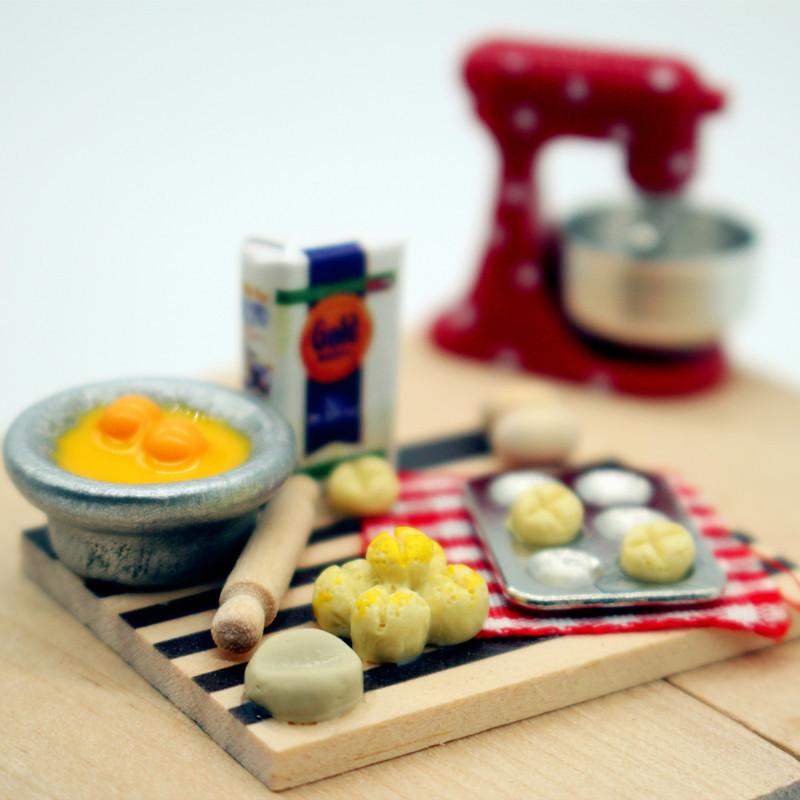 Kids Toys Play Egg - Puppenhaus-Lebensmittel-Spielzeug: Backstation mit Ei, Milch, Brot,