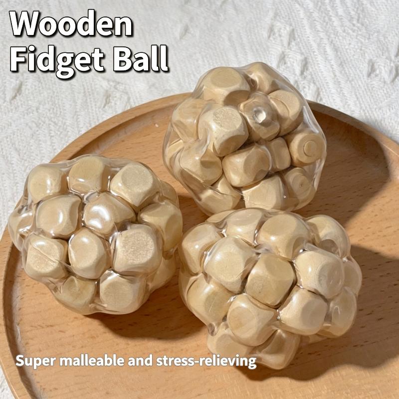 Kids Toys Entertainer - Hölzerner Geräuscharmer Ball, Handgefertigtes Anti-Stress-Spielzeug für