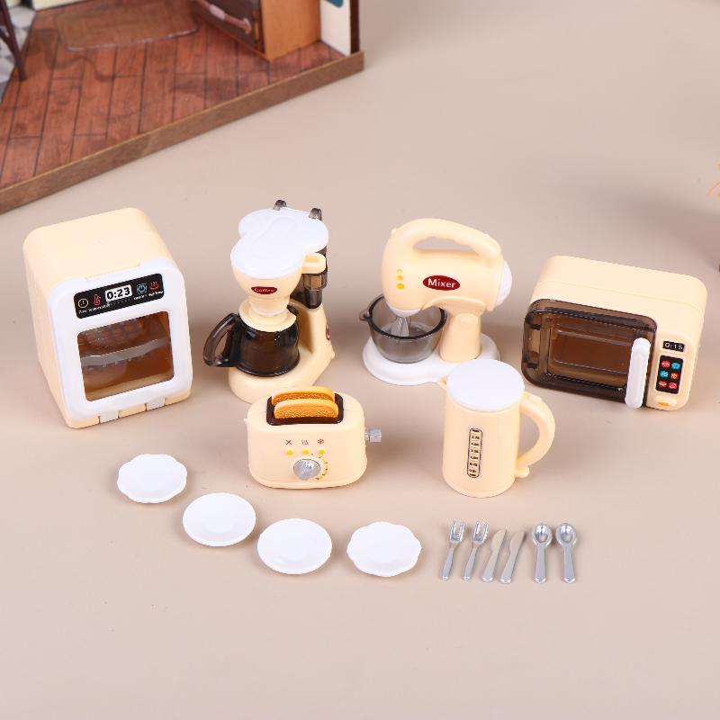 Kids Toys Play Egg - 1 Set 1:12 Miniatur-Kaffeemaschine mit Eierschläger,