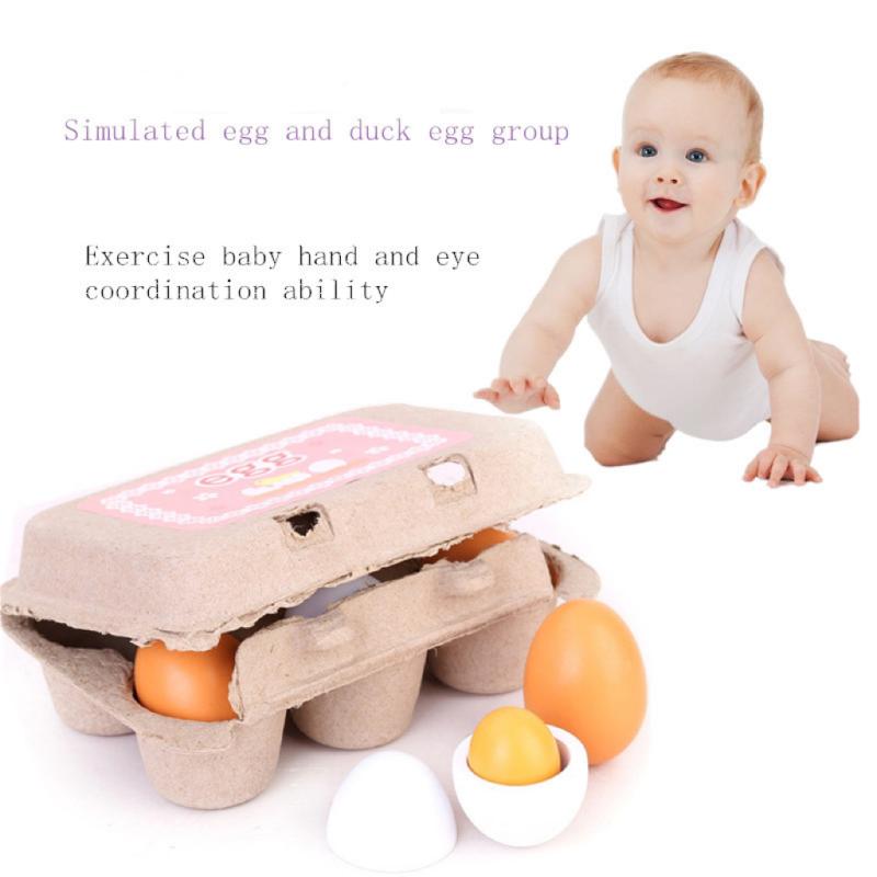 6Pcs Küche Holz Künstliche Eie – Kids Toys Play Egg Bewertung und Preis