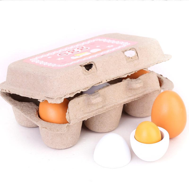 6Pcs Küche Holz Künstliche Eie – Kids Toys Play Egg Bewertung und Preis